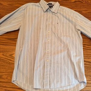 Tommy Hilfiger Men's Long Sleeve Button Down Shirt With Stripes Extra Large